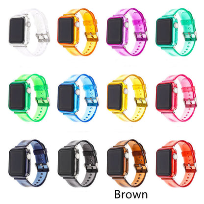 Silicone Solid Color Transparent Strap Case