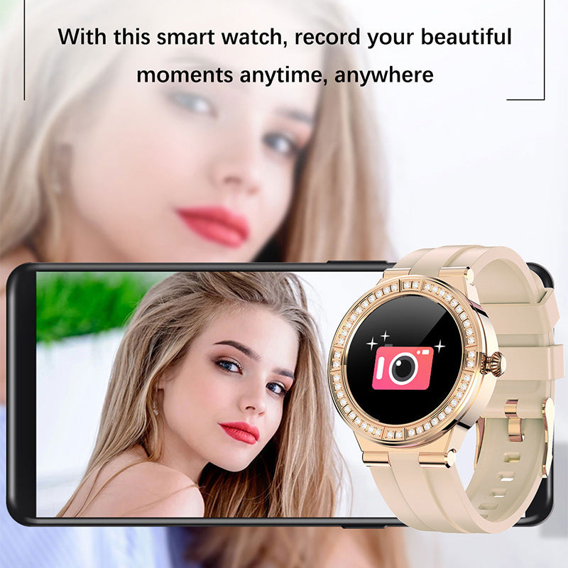 Reloj inteligente con modo multideporte y podómetro conectado por Bluetooth para mujer