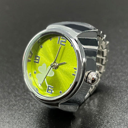 Reloj de aleación con anillo de concha para hombre y mujer, sencillo y a la moda, combinable con todo