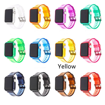 Silicone Solid Color Transparent Strap Case