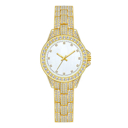 Reloj de diamantes completo con temperamento de moda para mujer