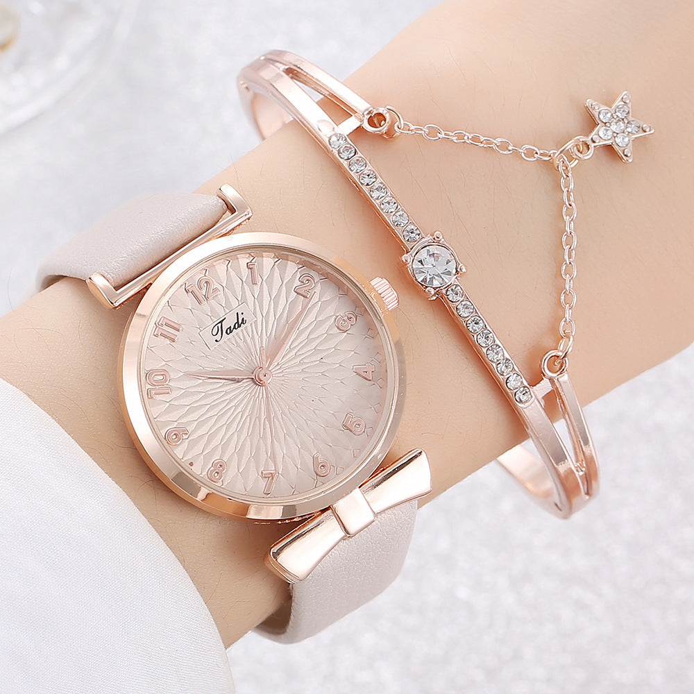 Reloj para mujer, nuevo conjunto de relojes, moda, producto de drenaje literal, conjunto de pulsera, reloj