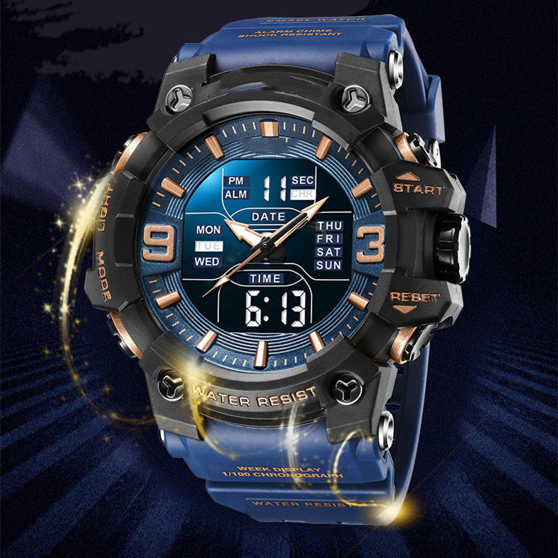 Reloj electrónico multifuncional deportivo impermeable para hombre