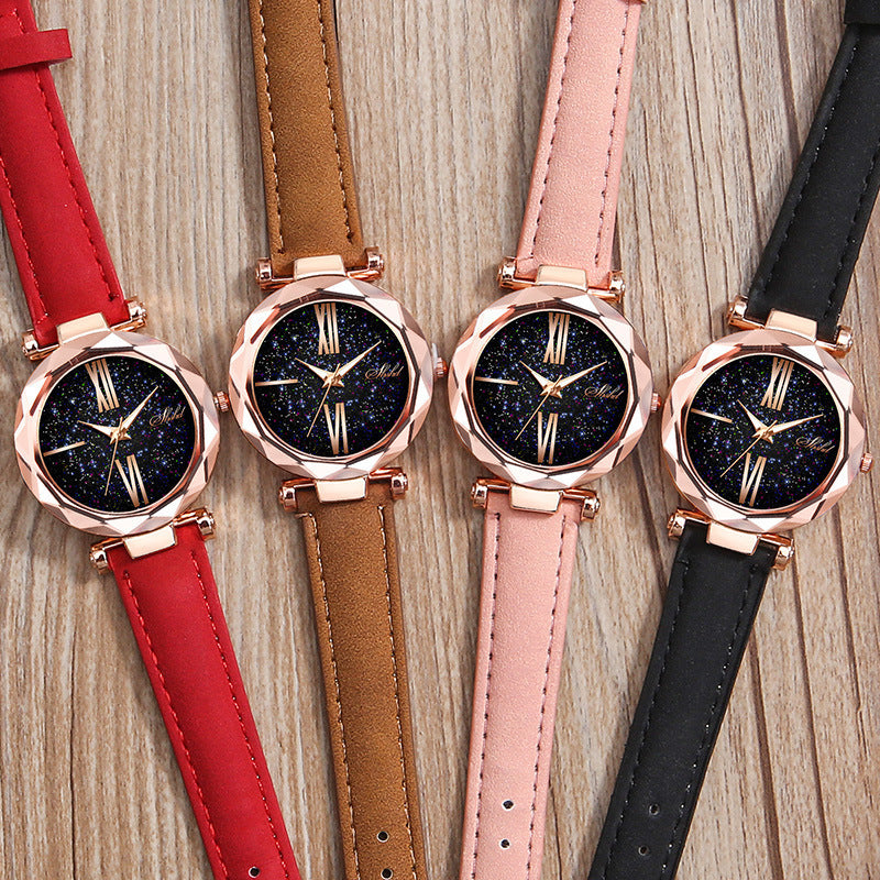 Simple Casual Starry Sky Face Ladies Watch