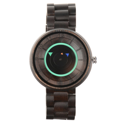 No Pointer Concept Quartz Watch Casual Personality Wood