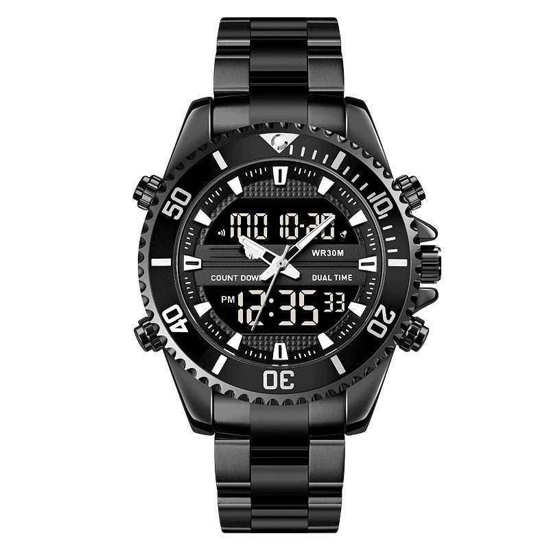 Reloj deportivo multifuncional de doble pantalla para exteriores y moda masculina