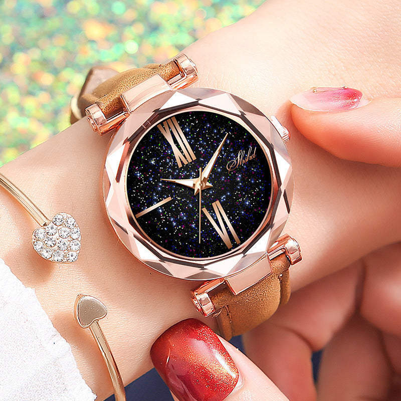 Simple Casual Starry Sky Face Ladies Watch