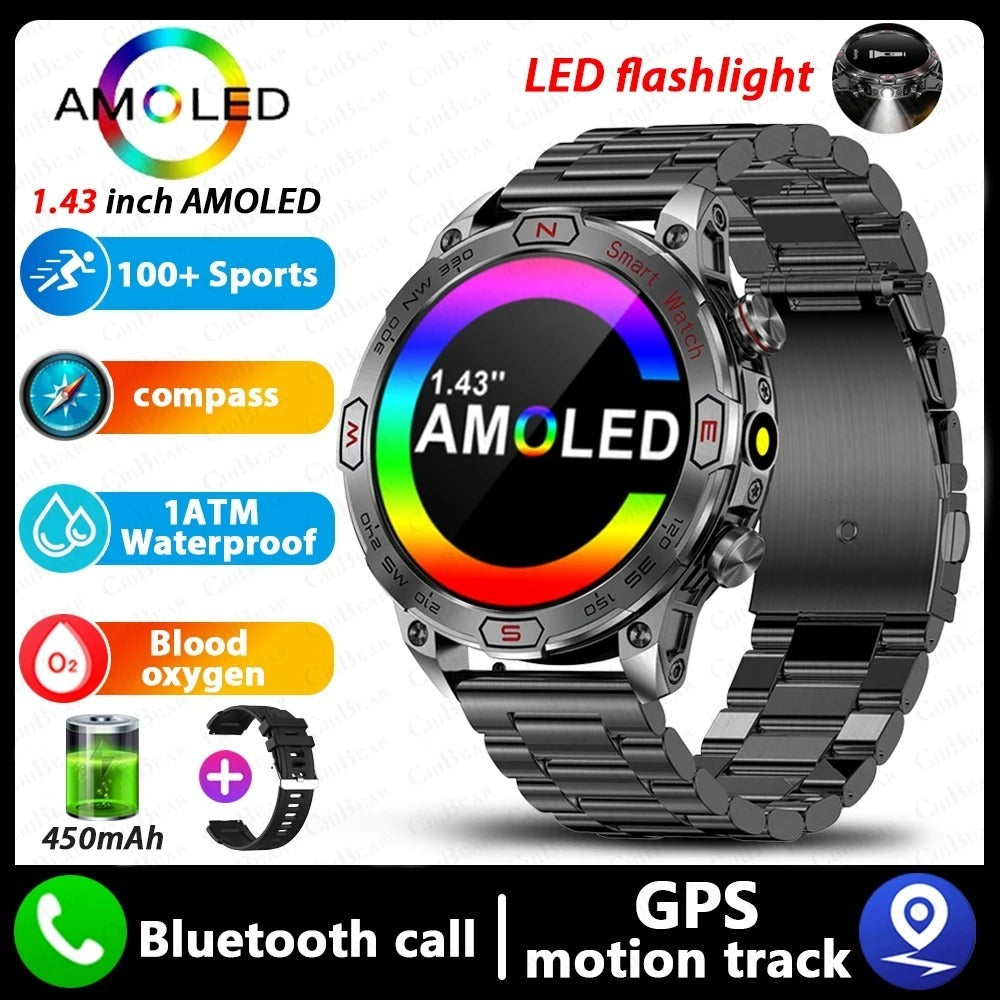 Reloj inteligente con pantalla HD AMLOED, llamadas por Bluetooth y reloj deportivo