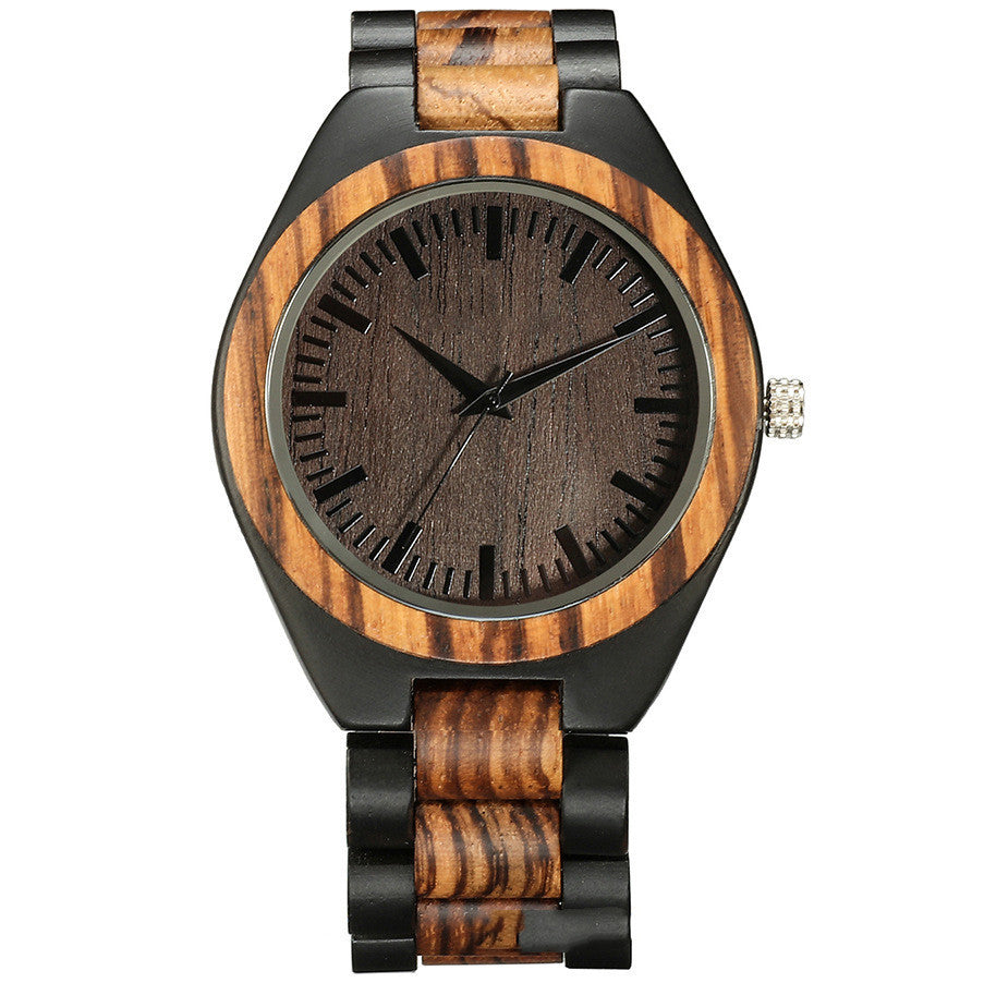 Reloj de cuarzo de madera de estilo nuevo y moderno para hombre