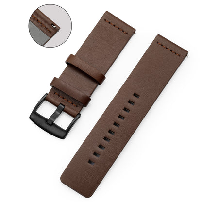 Universal Genuine Leather  Strap Brown Strap Black Buckle