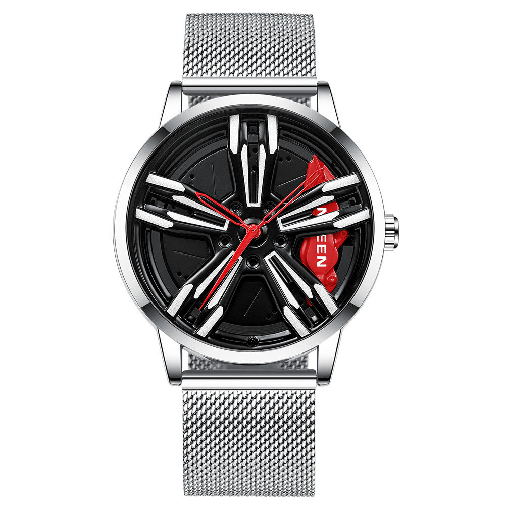 Reloj de locomotora para hombre con rueda tridimensional hueca