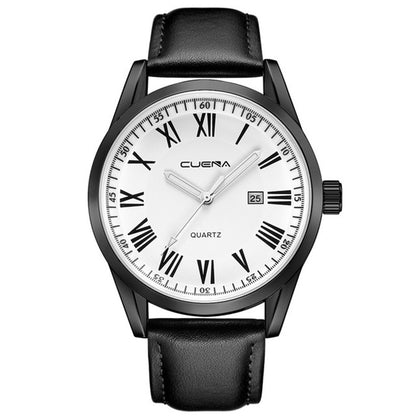 Reloj de cuarzo de cuero genuino para hombre