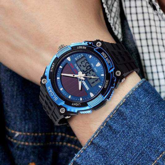 Reloj solar de moda para hombre Time Beauty, resistente al agua y electrónico