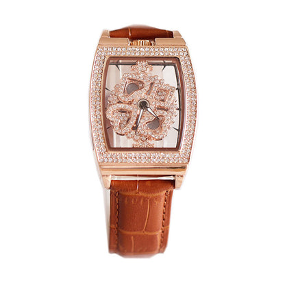 Ladies Fashion Waterproof Flower Diamond Watch