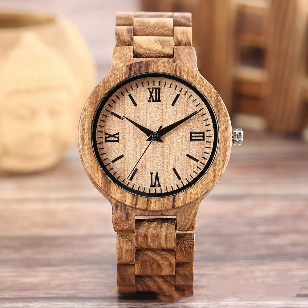 Reloj de cuarzo de madera de estilo nuevo y moderno para hombre