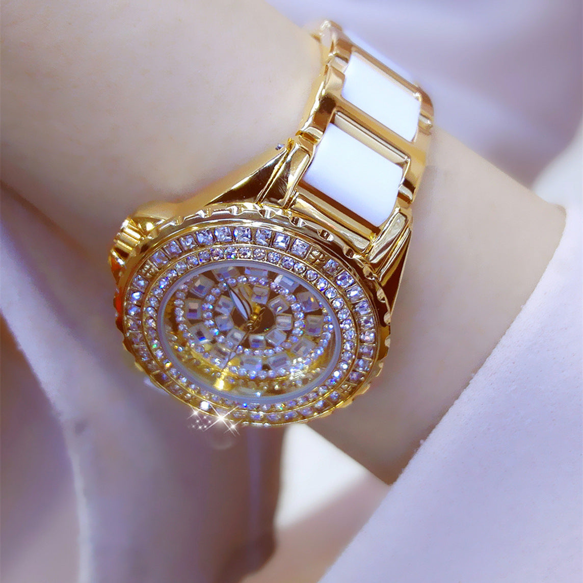 Pulsera caliente del reloj de la venta de la moda llena de mujeres del diamante