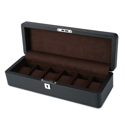 Carbon Fiber Leather Simple Style Watch Storage Box