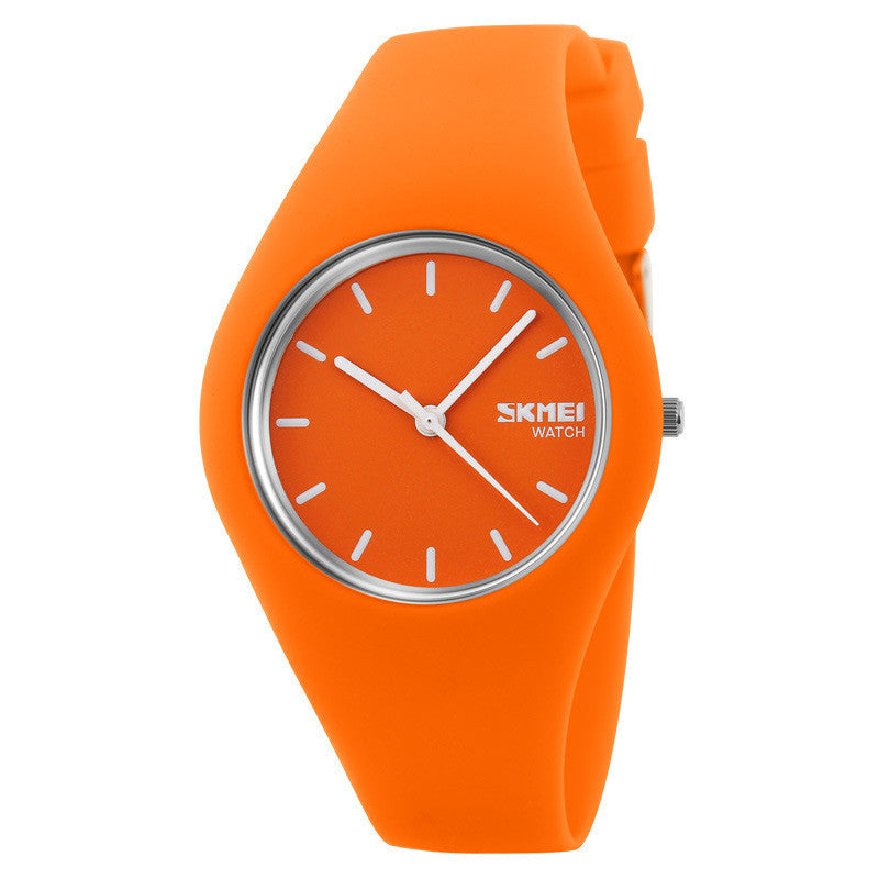 Reloj de pareja impermeable de color gelatina simple de moda