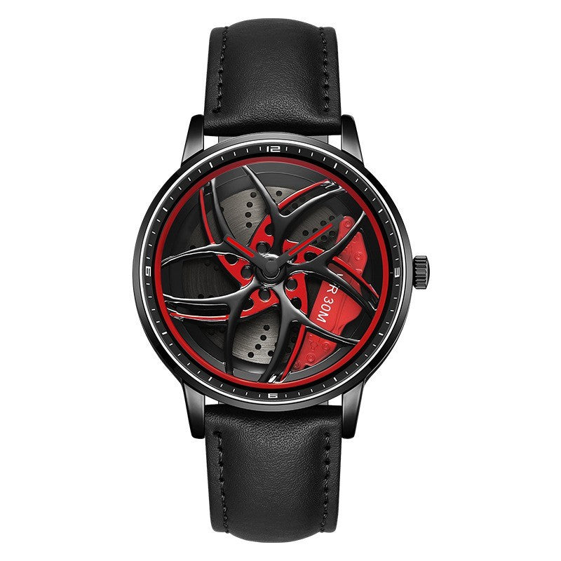 Reloj de cuarzo giratorio con cinturón serie Wheel para hombre