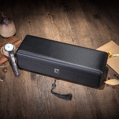 Carbon Fiber Leather Simple Style Watch Storage Box