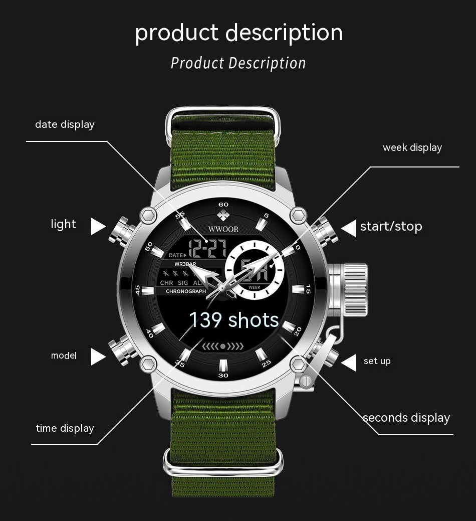 Nylon Strap Men's Waterproof Quartz Watch