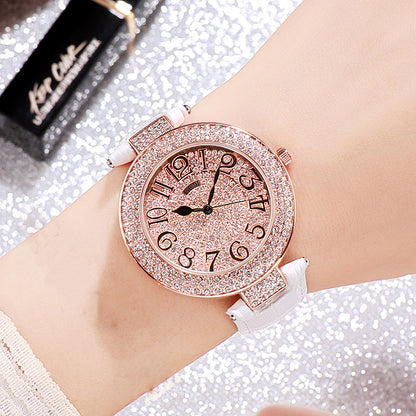 Waterproof Diamond Women's Watch Fashion Student Large Dial