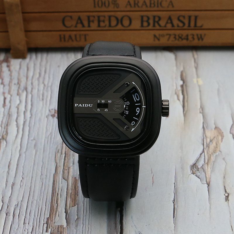 Reloj de moda para hombre con correa de cuero que combina con todo Reloj de cuarzo