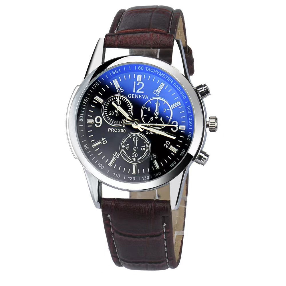 Reloj para hombre, 3 piezas, cristal de luz azul