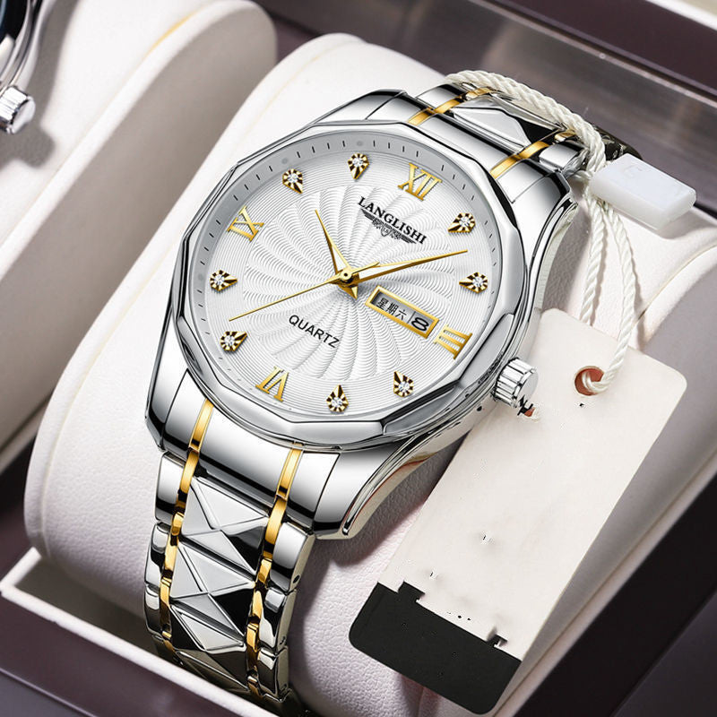 Nuevo reloj de moda para hombre, resistente al agua, de acero de tungsteno de alta calidad