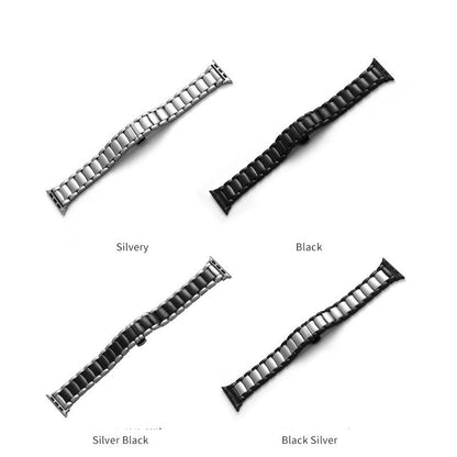 Business Solid Stainless Steel Three Beads Strap