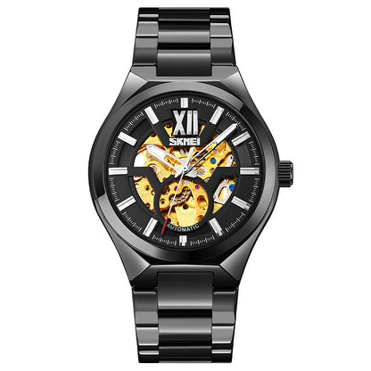 Moment Beauty Fashion Automatic Mechanical Watch Waterproof Hollow Through Bottom