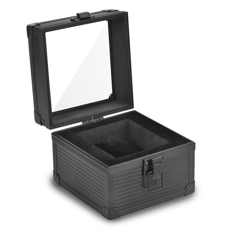 Pure Black Aluminum Alloy Watch Storage Box