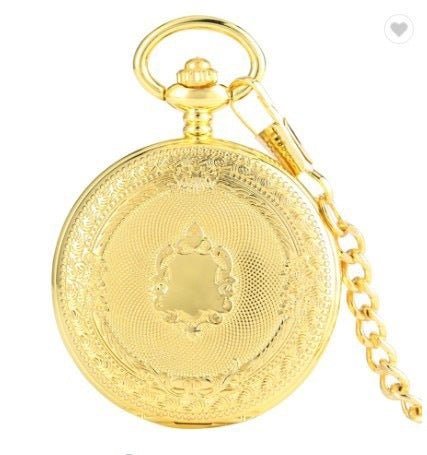 Bronze Transparent Bottom Glossy Semi-automatic Mechanical Pocket Watch