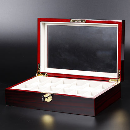 Hair Baking Lacquer Ebony Wood Grain Watch Jewelry Storage Display Box