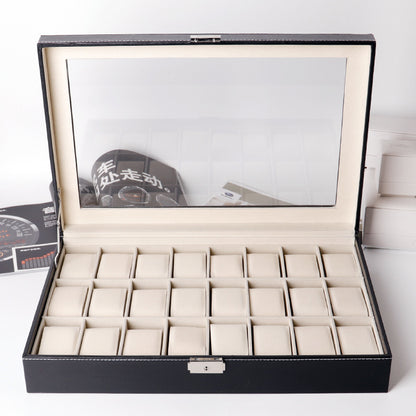 Leather 24-digit Watch Jewelry Storage External Display Box