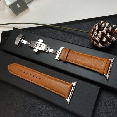 Leather Same Line Bow Buckle Premium Business Watchband