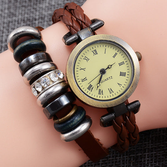 Reloj de pulsera artesanal vintage con un toque moderno para mujer