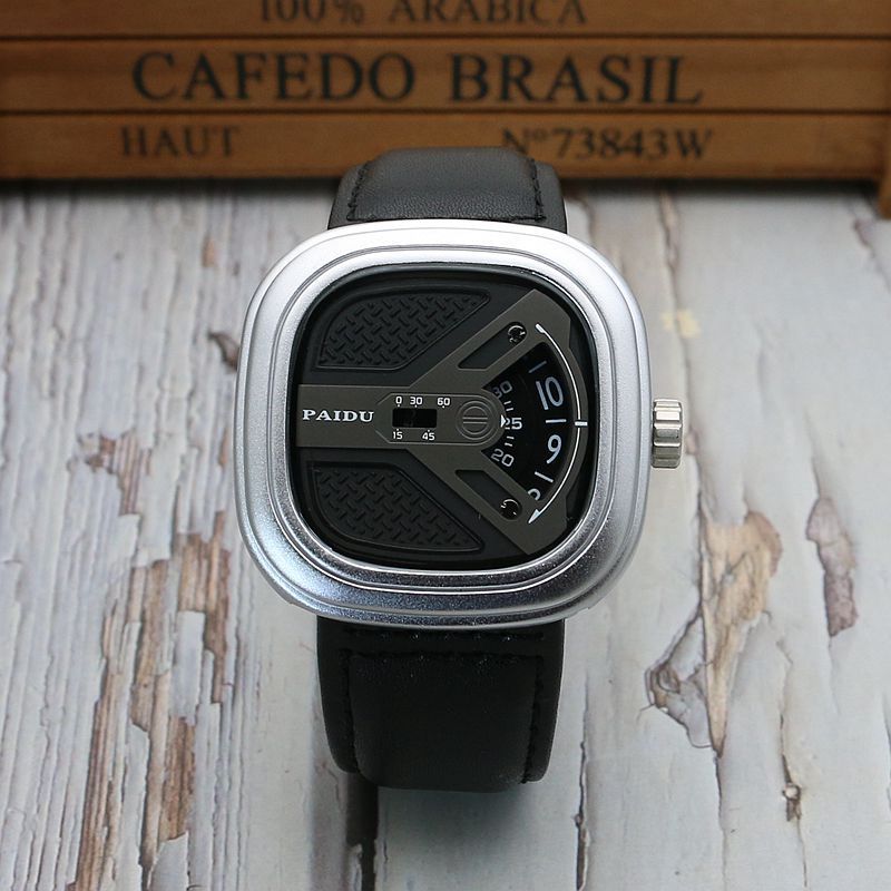 Reloj de moda para hombre con correa de cuero que combina con todo Reloj de cuarzo