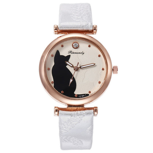 Reloj de cuarzo con diamantes de moda informal para mujer