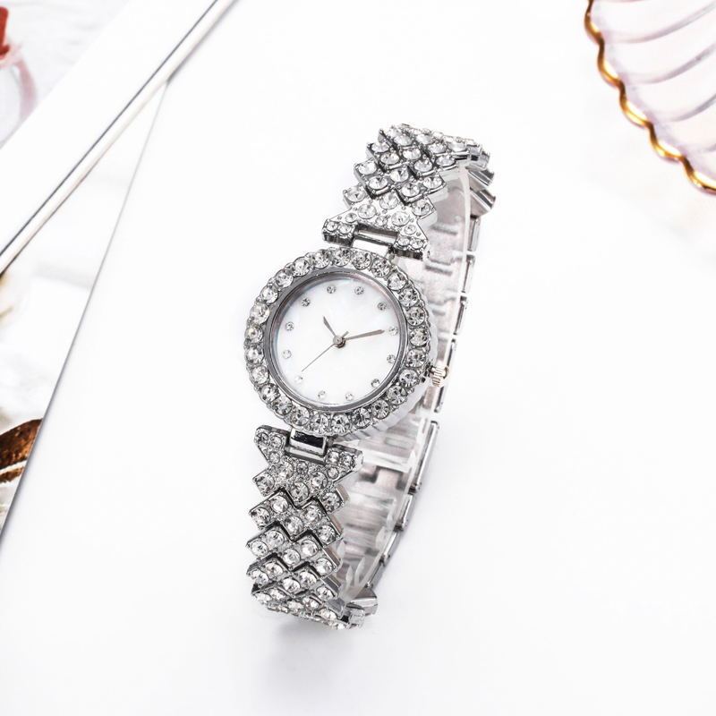 Reloj de cuarzo de aleación de diamantes para mujer, sencillo y moderno