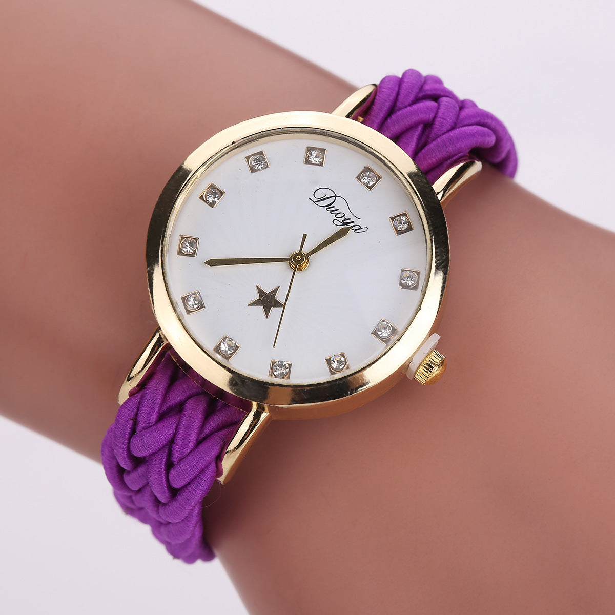 Reloj de pulsera de PU para mujer con cuerda trenzada Reloj para mujer