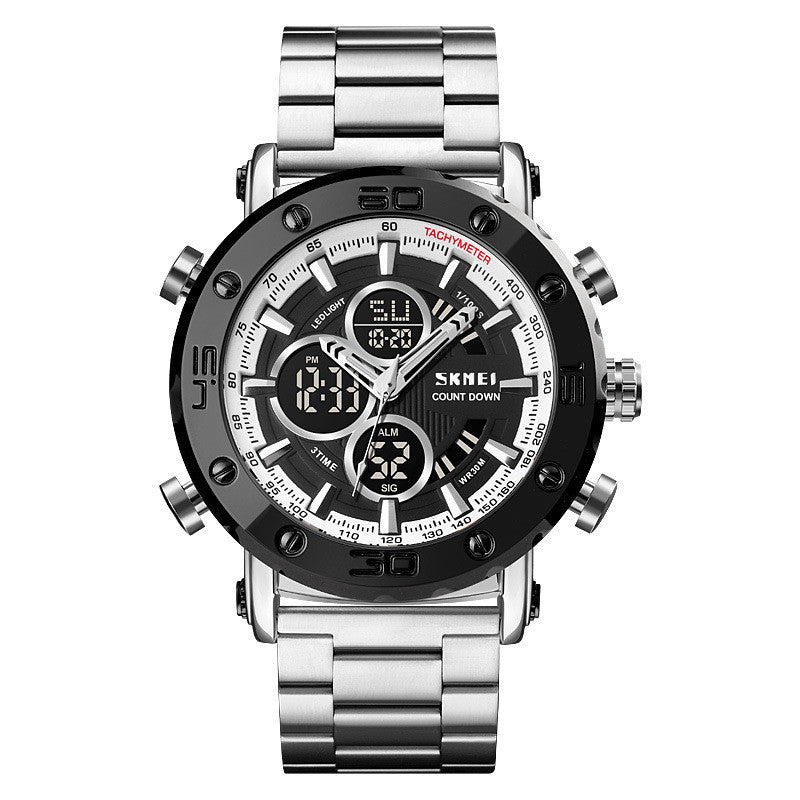 Men's Fashion Multifunctional Sports Steel Band Electronic Watch