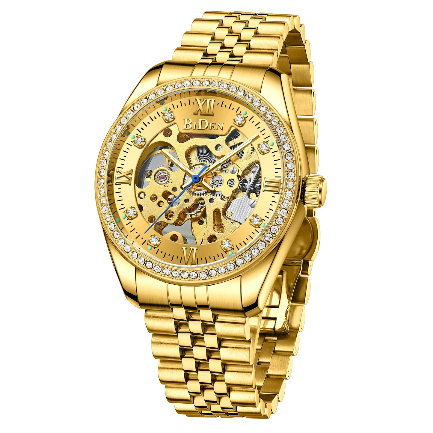 Fashion Solid Steel Band Diamond Watch