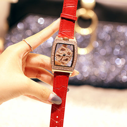 Ladies Fashion Waterproof Flower Diamond Watch