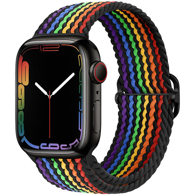 Apple Watch Watchband Adjustable Nylon Braided For Apple Watch7 Strap