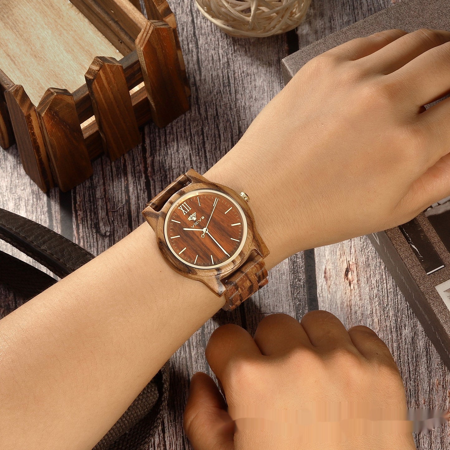 Zebra Fashion Wooden Quartz Watch