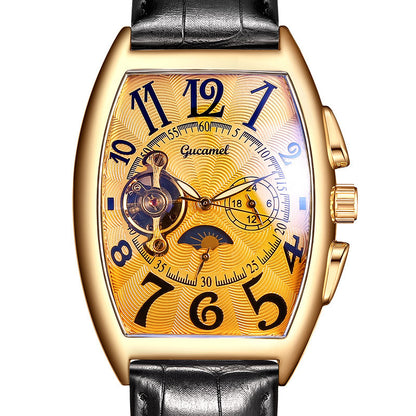 Reloj mecánico esqueleto automático Tourbillon para hombre