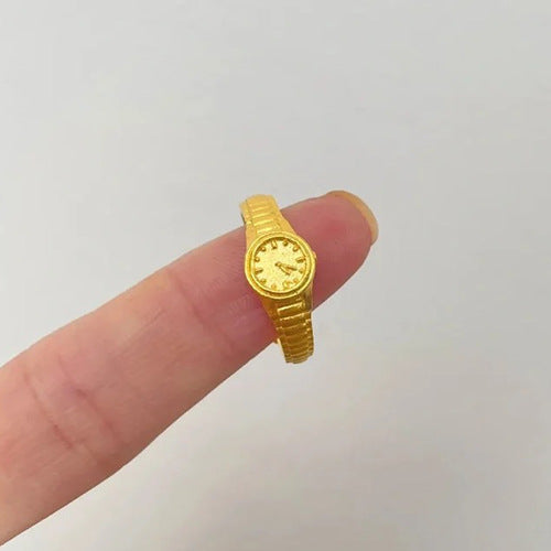 Reloj de lujo ligero con anillo de apertura para mujer