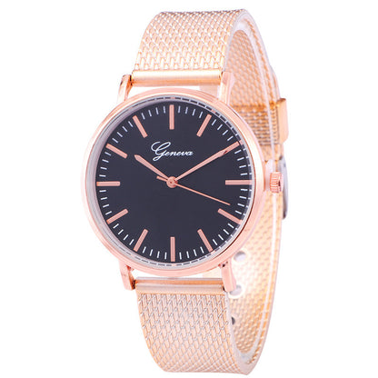 Geneva Watch Dial Plate Mesh Belt Female Minimalist Thin