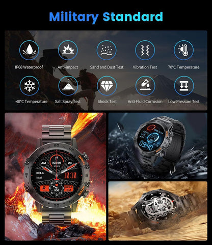 Reloj inteligente con llamadas Bluetooth K52 Modo de espera ultralargo